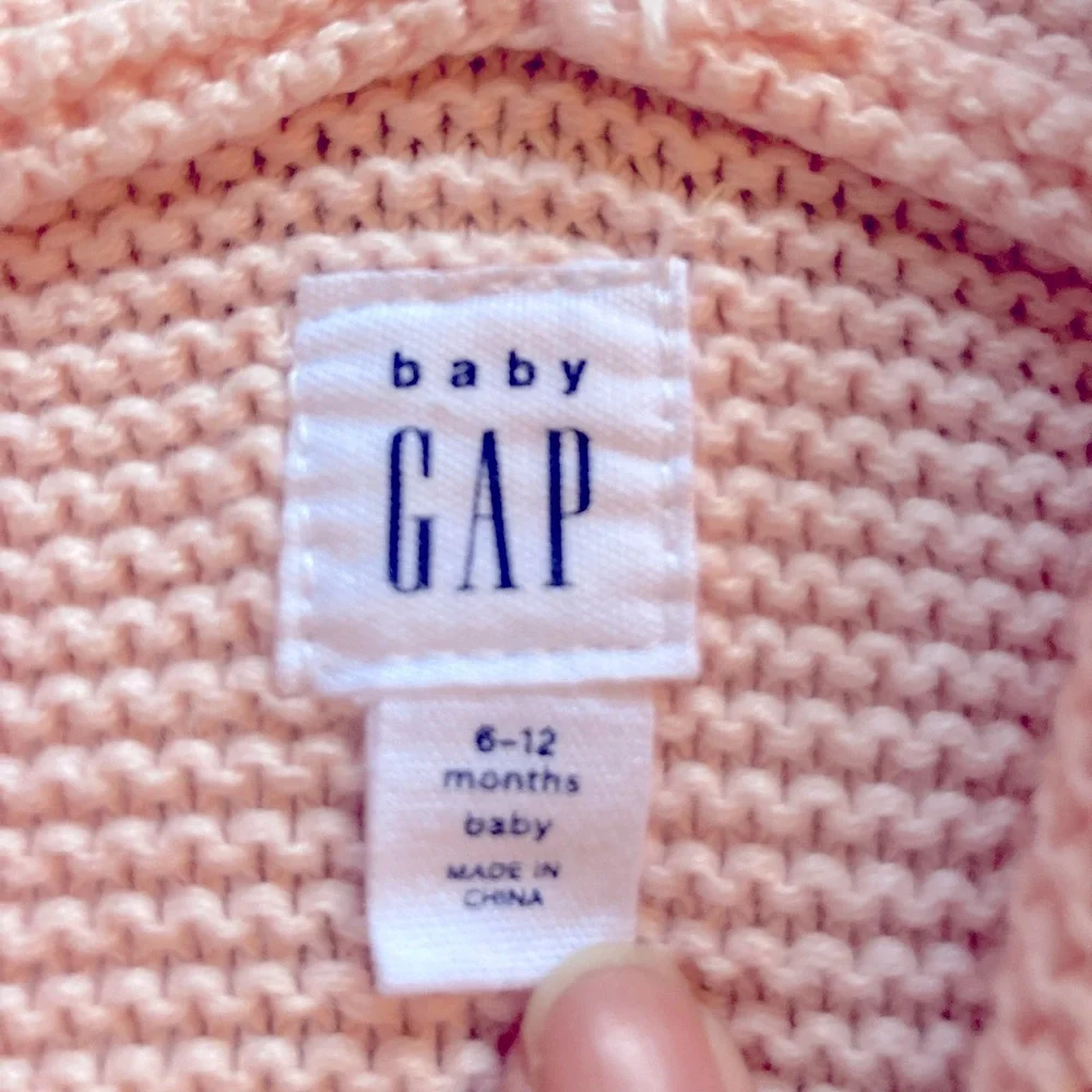 Baby‎ Gap pink knit hooded cardigan bear ears 6-12 months